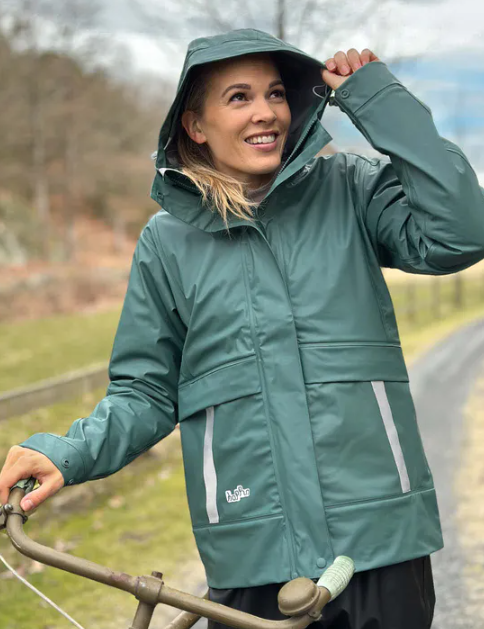 Regnjakke dame, grønn